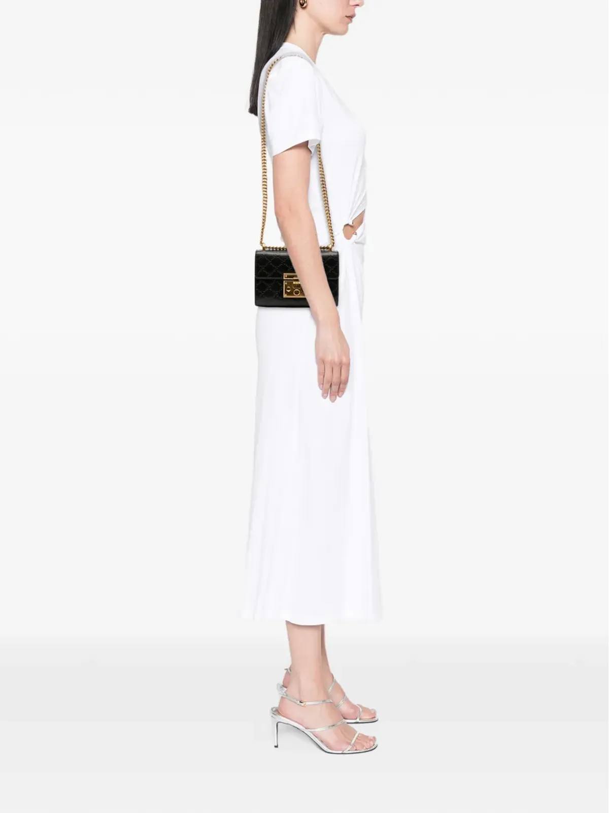 Gucci ビンテージ 2016-2025年 ミニ Guccissima パドロック クロスボディバッグ ブラック - 画像2