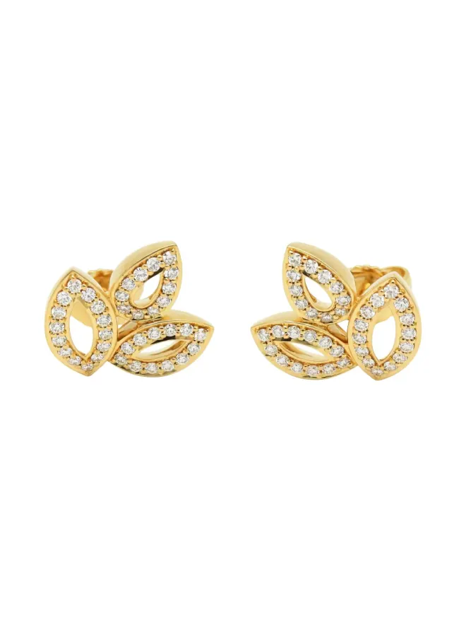 Harry Winston Harry Winston 2010s 18K yellow gold diamond lily cluster mini earringsの商品画像