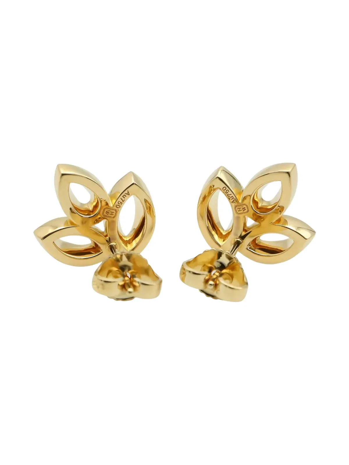 Harry Winston 2010s 18K yellow gold diamond lily cluster mini earrings - 画像2