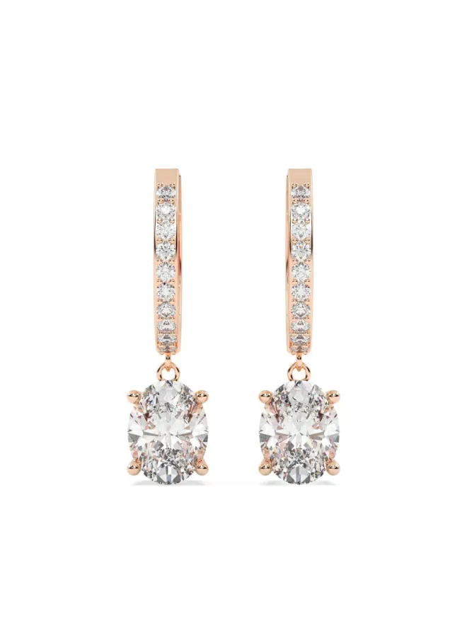Tilla Tilla 14kt ローズゴールド オーバル イヤリングの商品画像