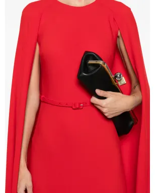 Roland Mouret ベルト付きケープマキシドレス（レッド） - サムネイル5