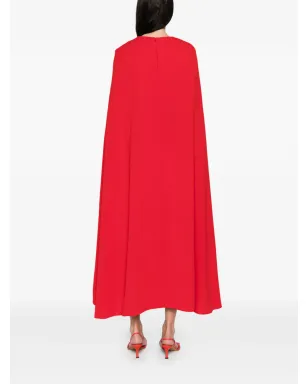 Roland Mouret ベルト付きケープマキシドレス（レッド） - サムネイル4