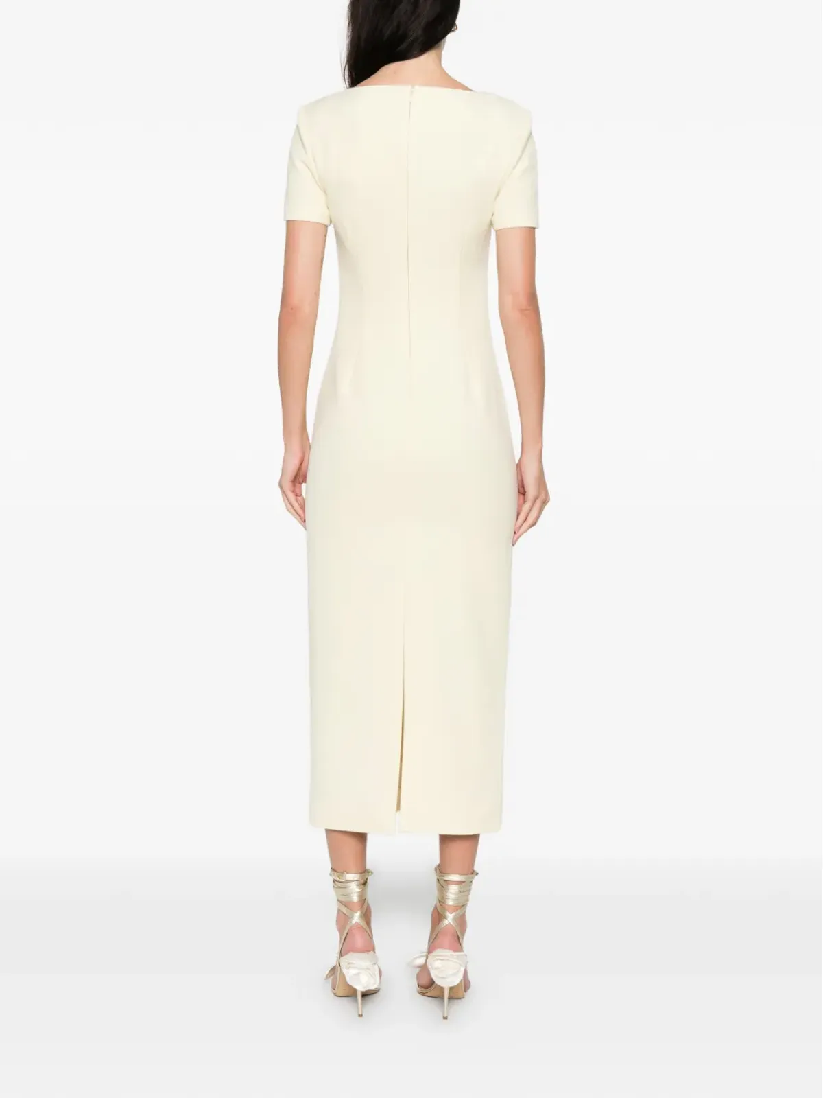 Roland Mouret スクエアネック ツイスト マキシドレス - イエロー - 画像4