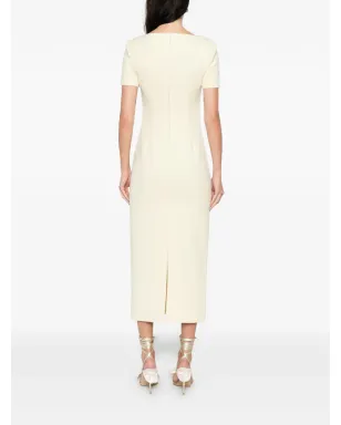 Roland Mouret スクエアネック ツイスト マキシドレス - イエロー - サムネイル4
