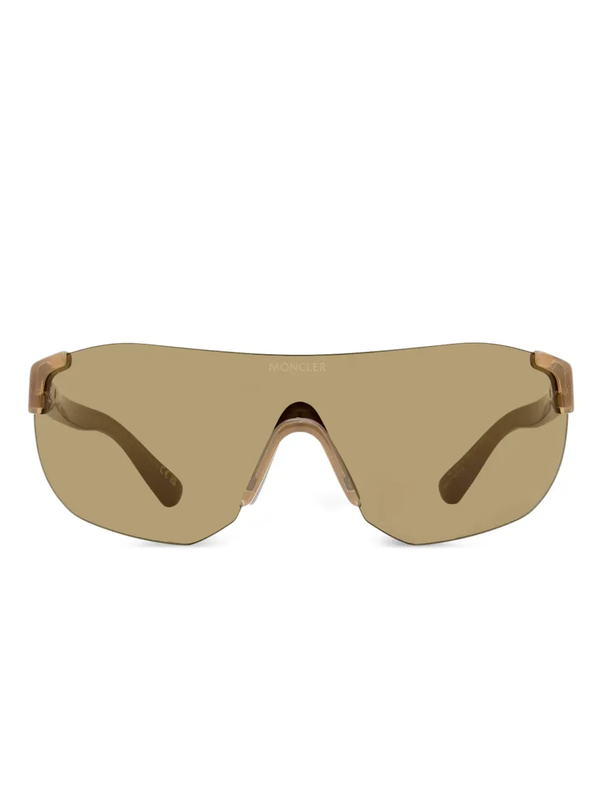 Moncler Eyewear 272-K リムレス・シールド型サングラス - ブラウン - 画像1