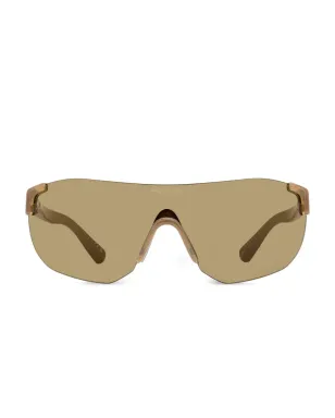 Moncler Eyewear 272-K リムレス・シールド型サングラス - ブラウン - サムネイル1