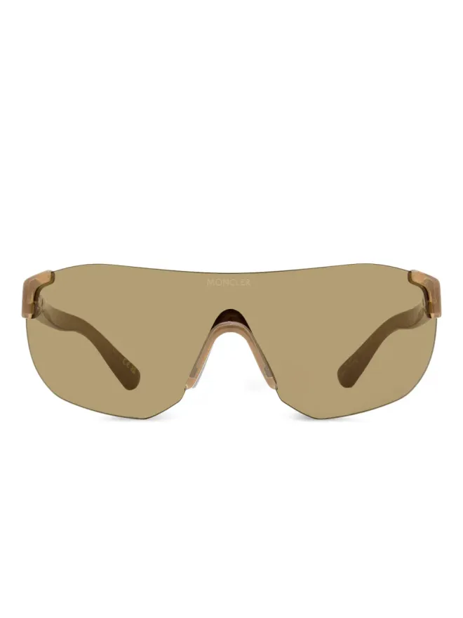 Moncler Eyewear Moncler Eyewear 272-K リムレス・シールド型サングラス - ブラウンの商品画像