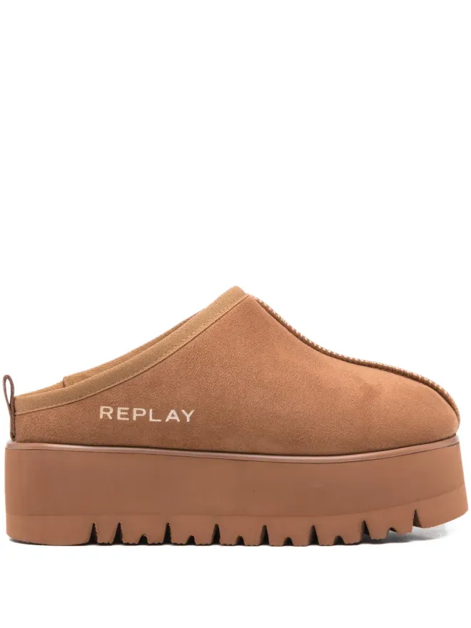 Replay Replay トップステッチ カーフスエード ミュールの商品画像