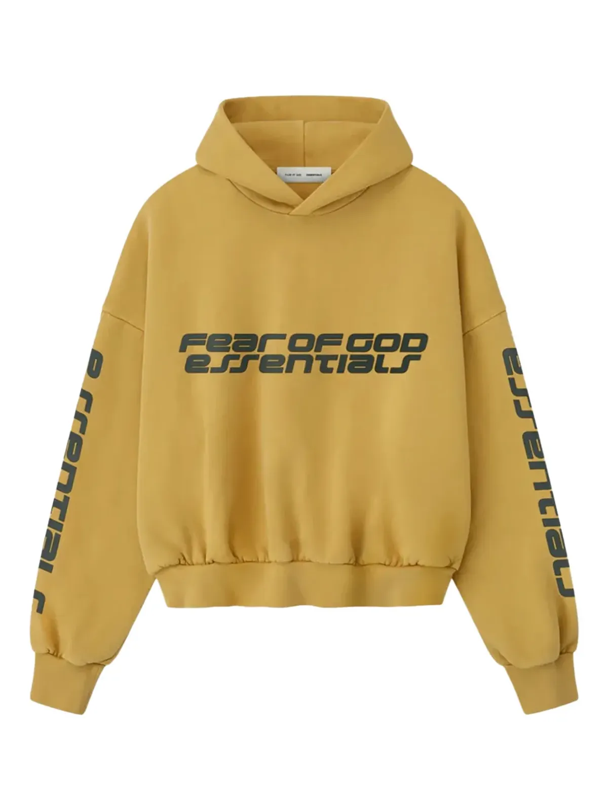FEAR OF GOD ESSENTIALS プリント入りフリースフーディー - イエロー - 画像1
