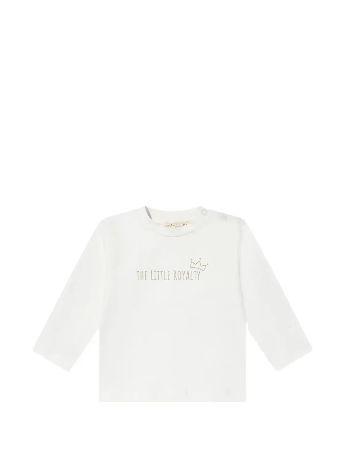 mininio ヘリンボーン柄ボタン留め Tシャツとダンガーリーズセット - Neutrals - 画像3