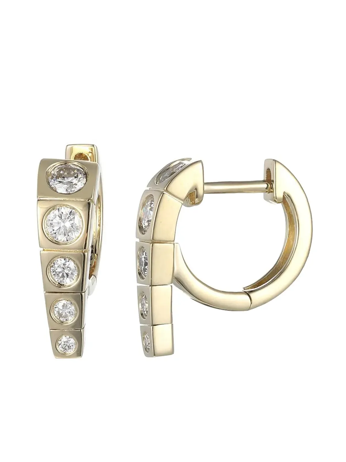 Type Jewelry ダイヤモンド イエローゴールド Leggo ミニイヤリング - 画像2