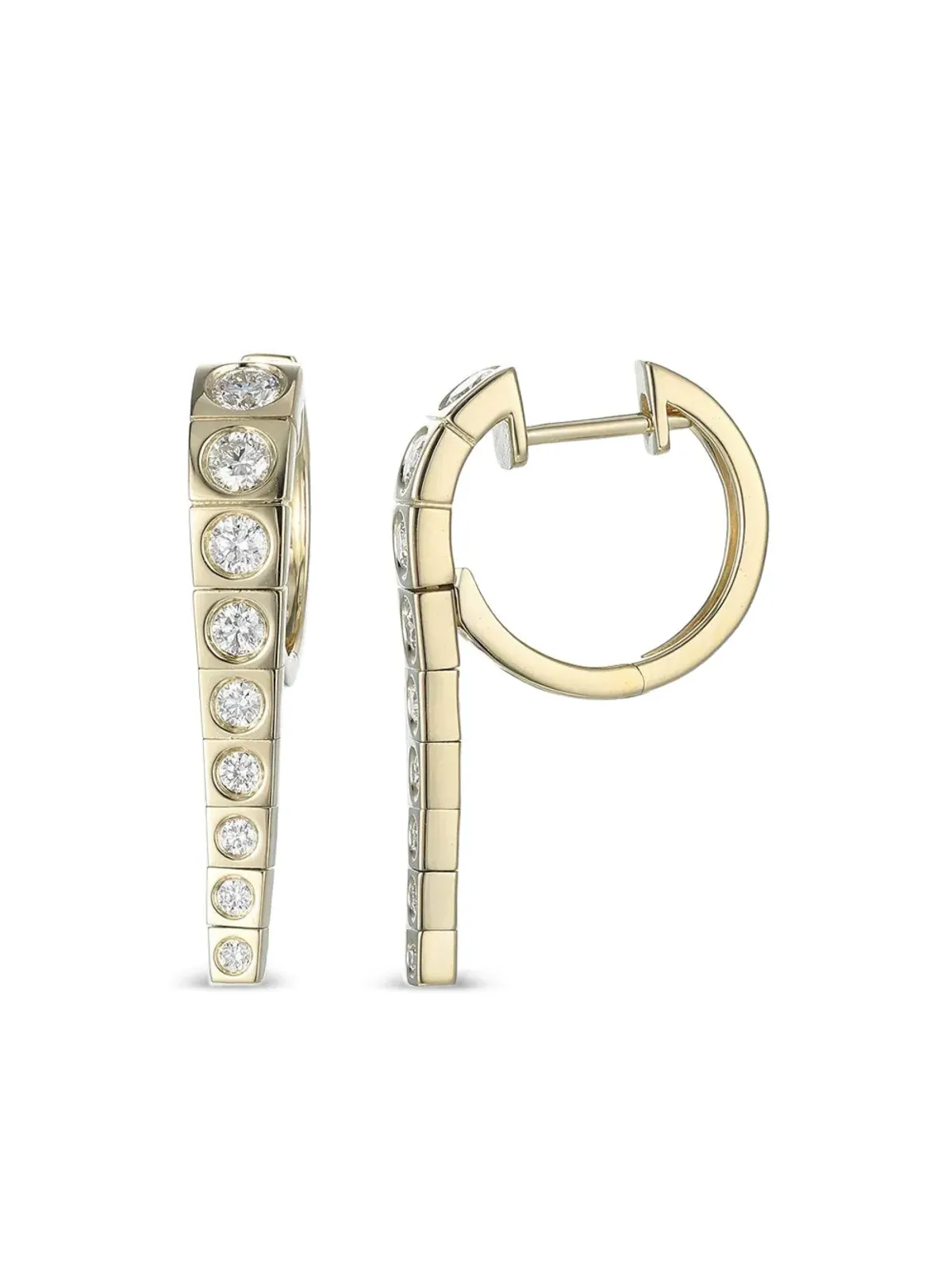 Type Jewelry 14K yellow gold Leggo Small diamond earrings - 画像2