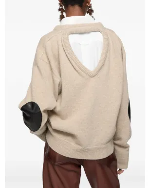 Acne Studios 肘パッチVネックセーター - サムネイル4