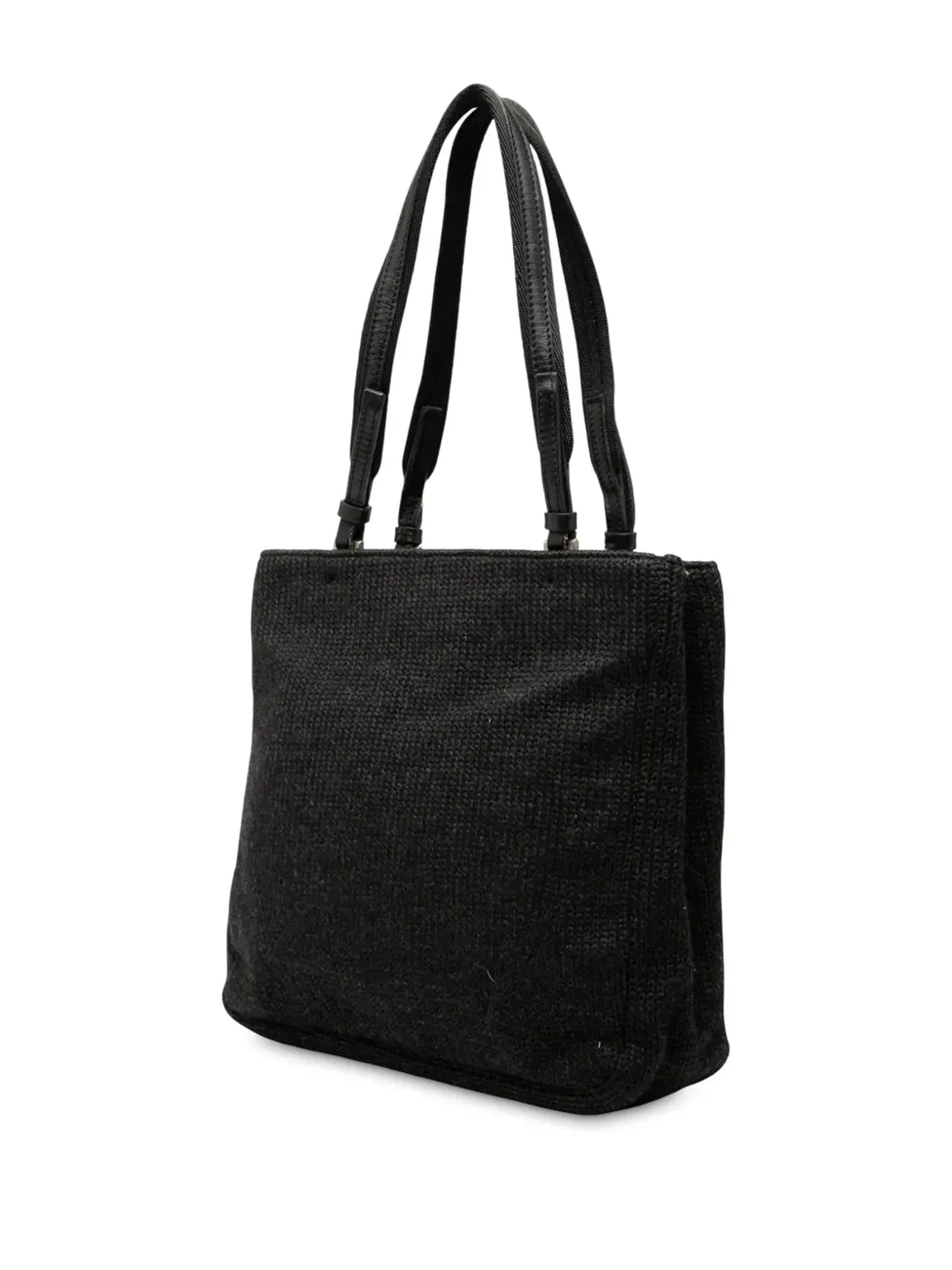 Prada Pre-Owned ウール製トートバッグ ブラック - 画像3