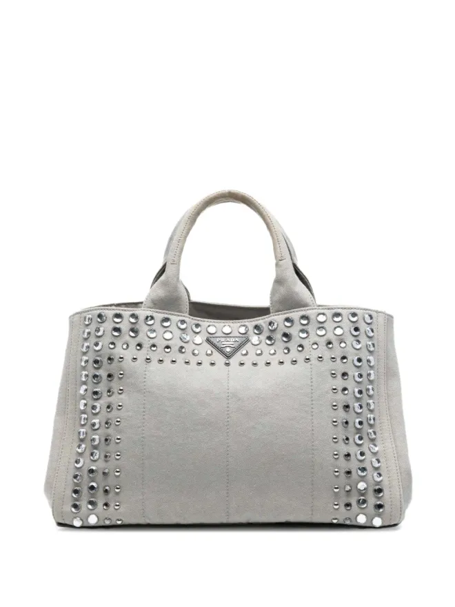 Prada Pre-Owned Prada ビンテージ 2013-2025 キャンバス Canapa Bijoux サッチェル - グレーの商品画像