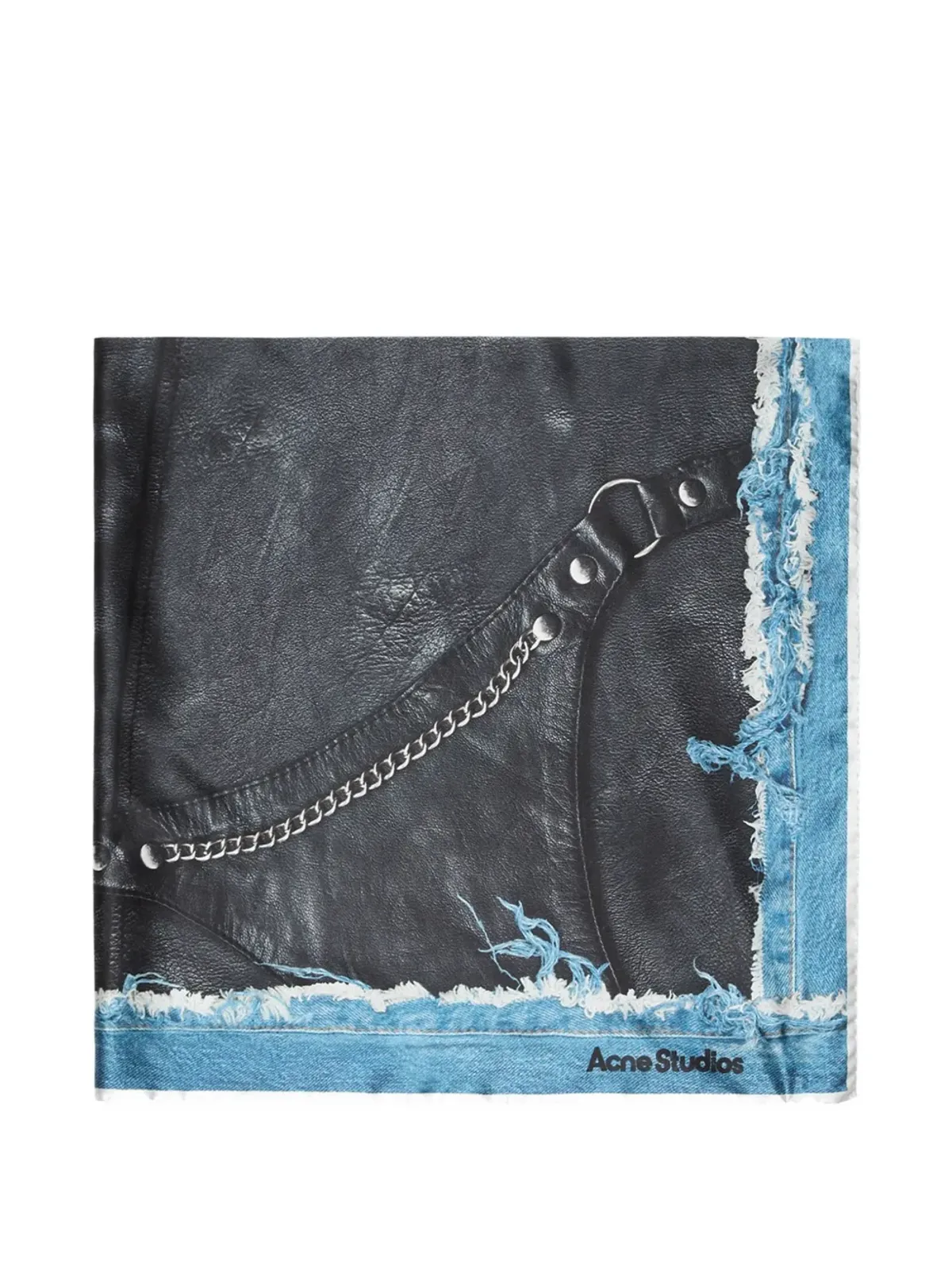 Acne Studios ダメージプリントスカーフ - Black - 画像1