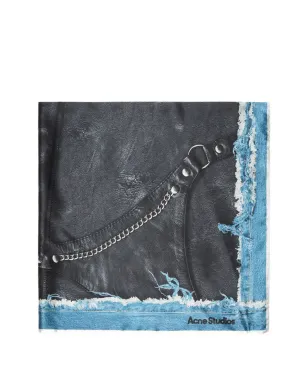 Acne Studios ダメージプリントスカーフ - Black - サムネイル1