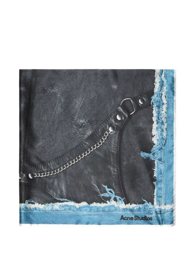 Acne Studios Acne Studios ダメージプリントスカーフ - Blackの商品画像