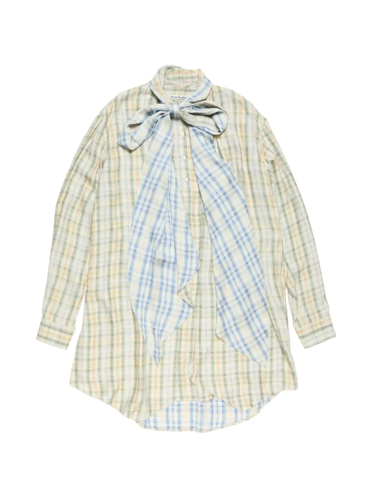 Acne Studios チェック柄アシンメトリックシャツ - 画像1