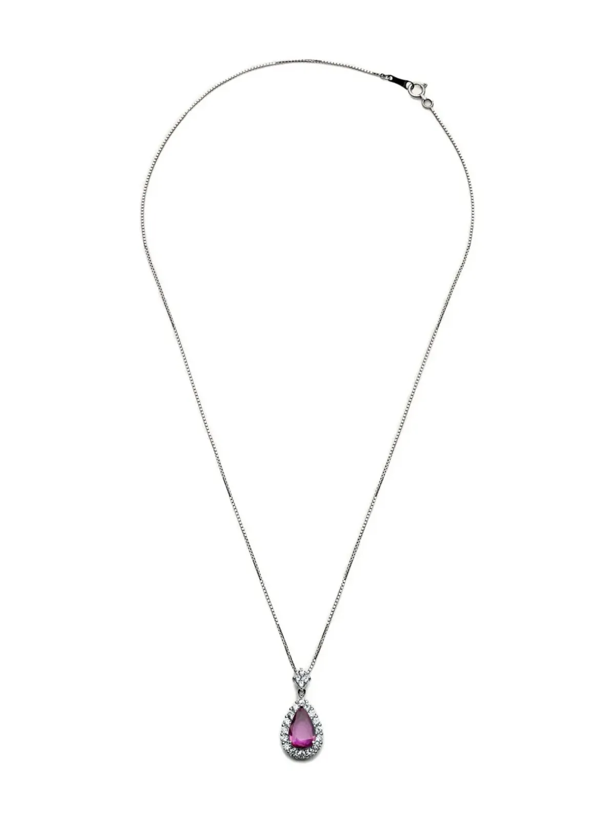 Jewels Aficionado ダイヤモンドとサファイアのハロー ペンダントネックレス - 画像1