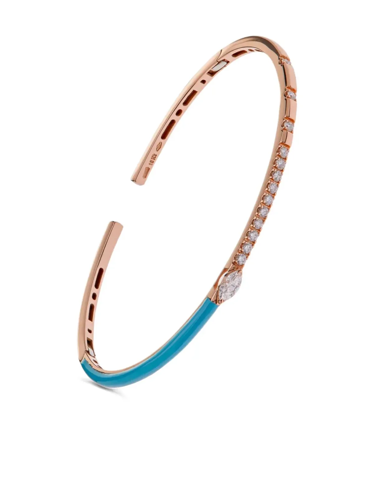 Jewels Aficionado 18Kローズゴールド ダイヤモンド バングル ブレスレット - 画像2