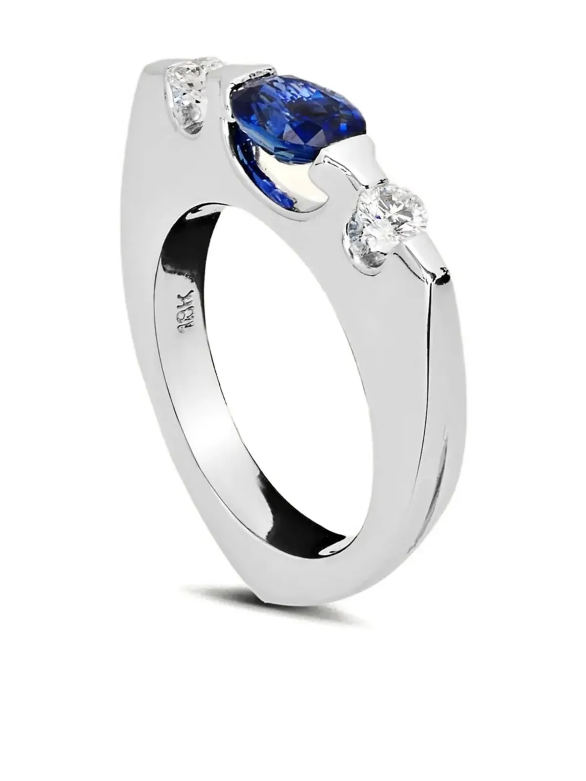 Jewels Aficionado 18Kホワイトゴールド サファイアとダイヤモンド リング - 画像4