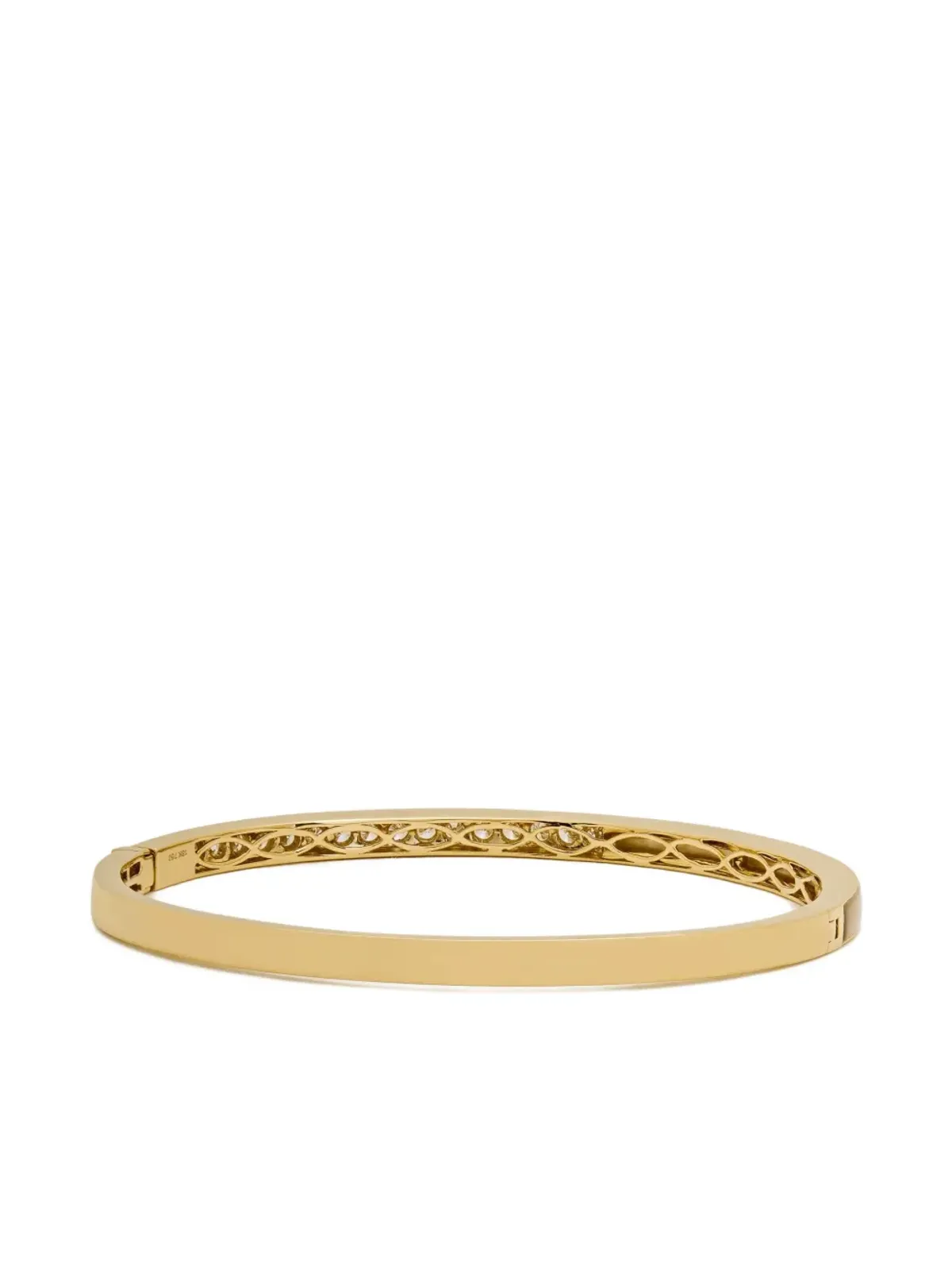 Jewels Aficionado 18Kイエローゴールド マザーオブパールとダイヤモンド バングルブレスレット - 画像4