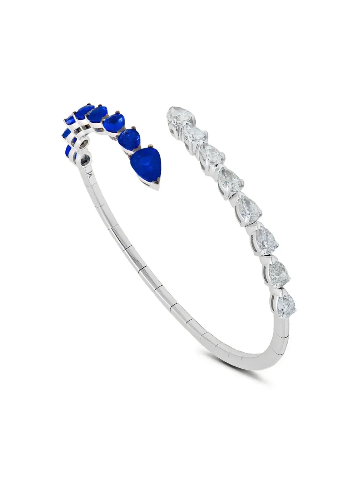 Jewels Aficionado 18Kホワイトゴールド ダイヤモンドとブルーサファイア ブレスレット - 画像1