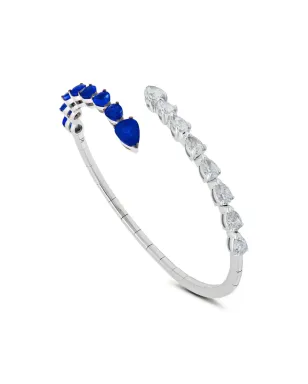 Jewels Aficionado 18Kホワイトゴールド ダイヤモンドとブルーサファイア ブレスレット - サムネイル1