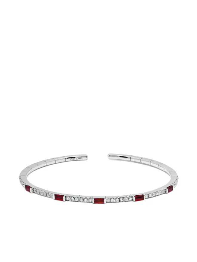 Jewels Aficionado Jewels Aficionado 18Kホワイトゴールド ルビー ダイヤ カフ ブレスレットの商品画像