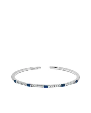 Jewels Aficionado 18Kホワイトゴールド サファイア ダイヤモンド カフブレスレット - サムネイル1