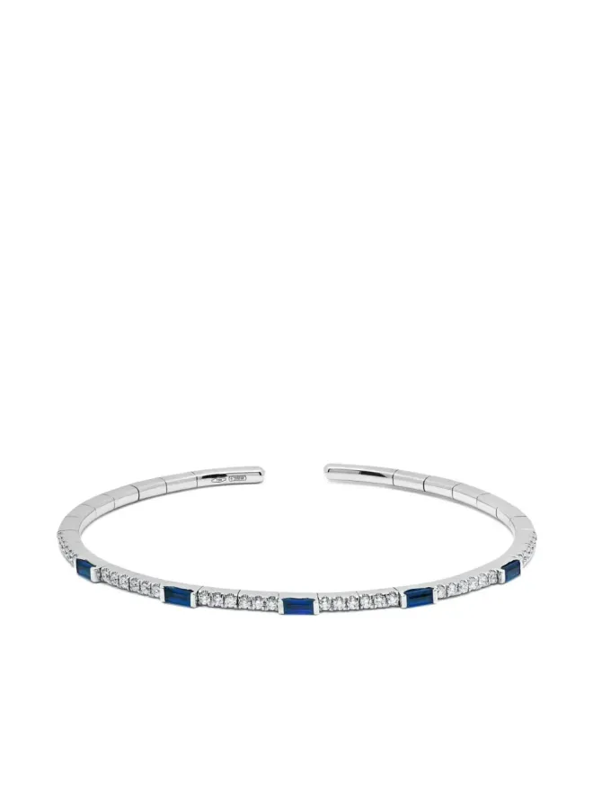 Jewels Aficionado Jewels Aficionado 18Kホワイトゴールド サファイア ダイヤモンド カフブレスレットの商品画像