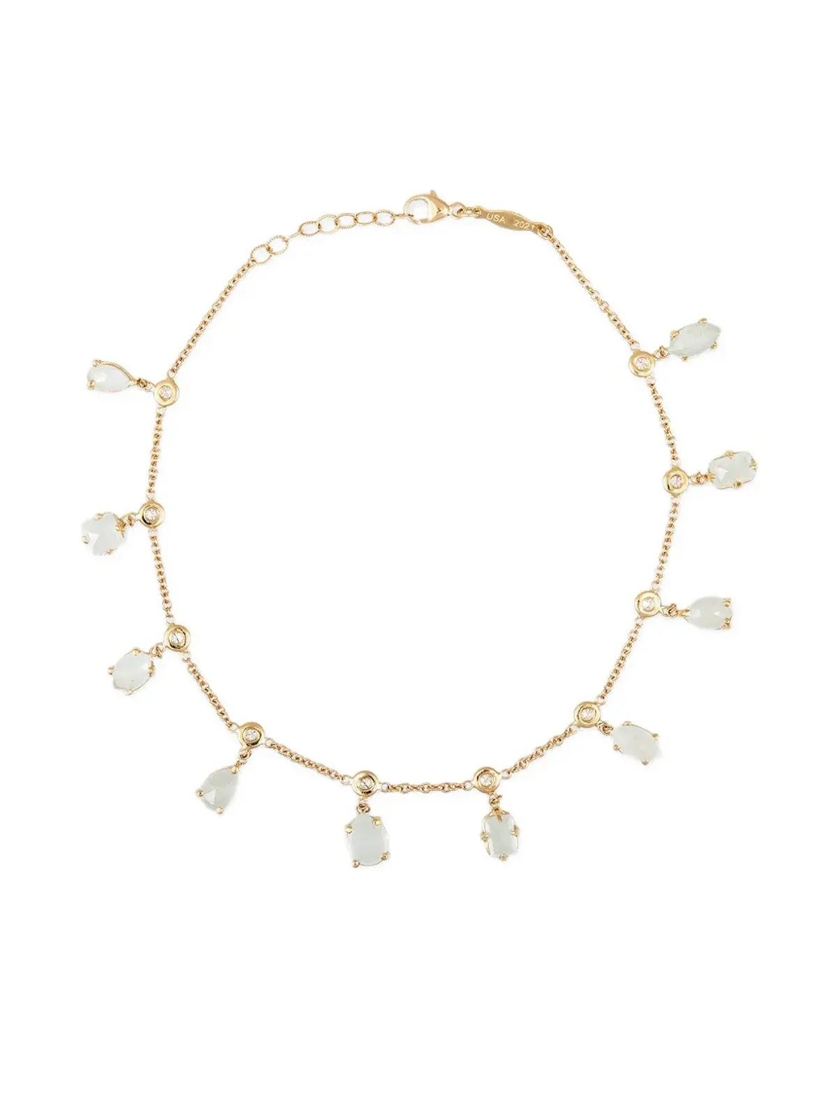 Jacquie Aiche 14K イエローゴールド アクアマリン シェイカー アンクレット - 画像2