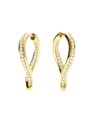 TAMARA COMOLLI 18K イエローゴールド ツイストドロップ ダイヤモンド フープピアス - サムネイル1