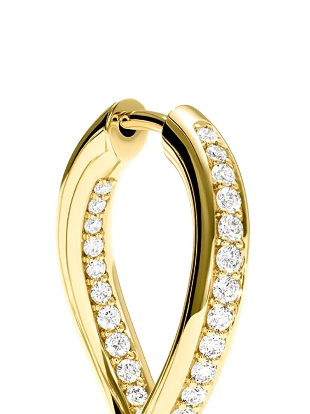 TAMARA COMOLLI 18K イエローゴールド ツイストドロップ ダイヤモンド フープピアス - 画像2