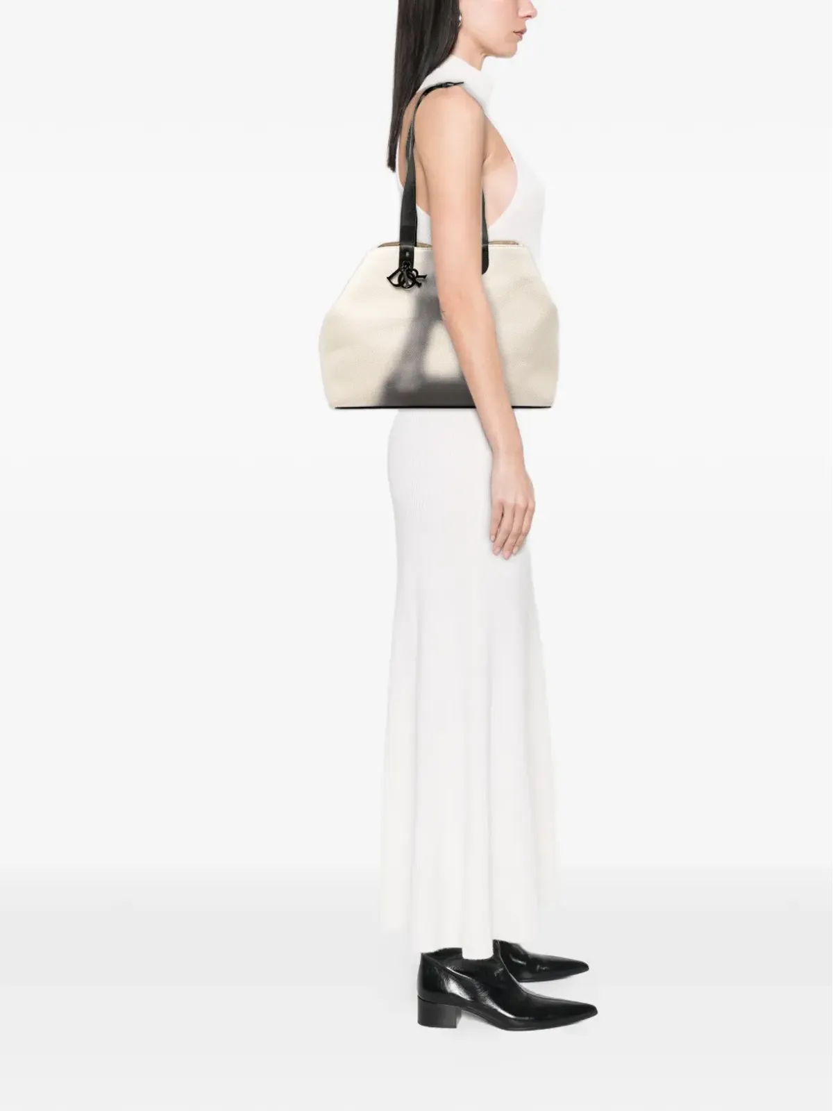 ビンテージ Christian Dior 2024年 大型キャンバス地 エッフェル塔 Toujours トートバッグ - ホワイト - 画像2