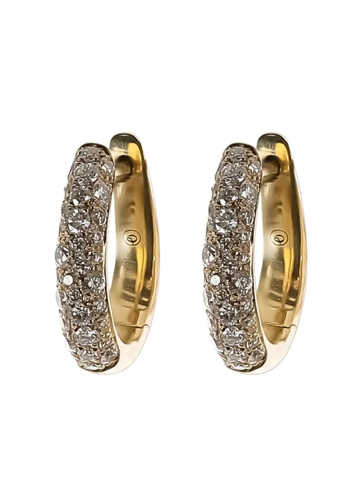 Octavia Elizabeth 18K yellow gold Cobblestone diamond hoop earrings - 画像1