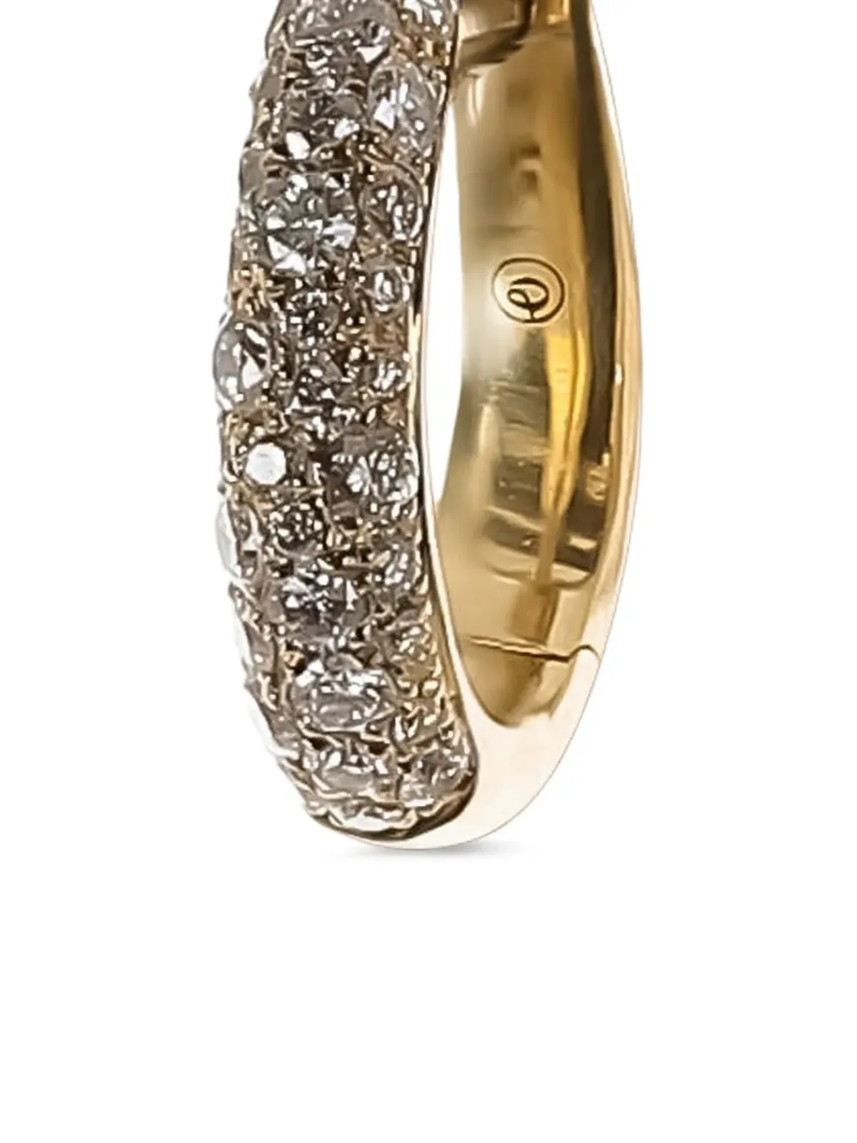 Octavia Elizabeth 18K yellow gold Cobblestone diamond hoop earrings - 画像2