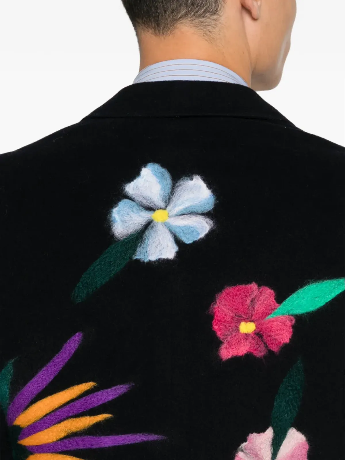 A.N.G.E.L.O. Vintage Upcycling ダブルブレスト ウールコート - ブラック - 画像5