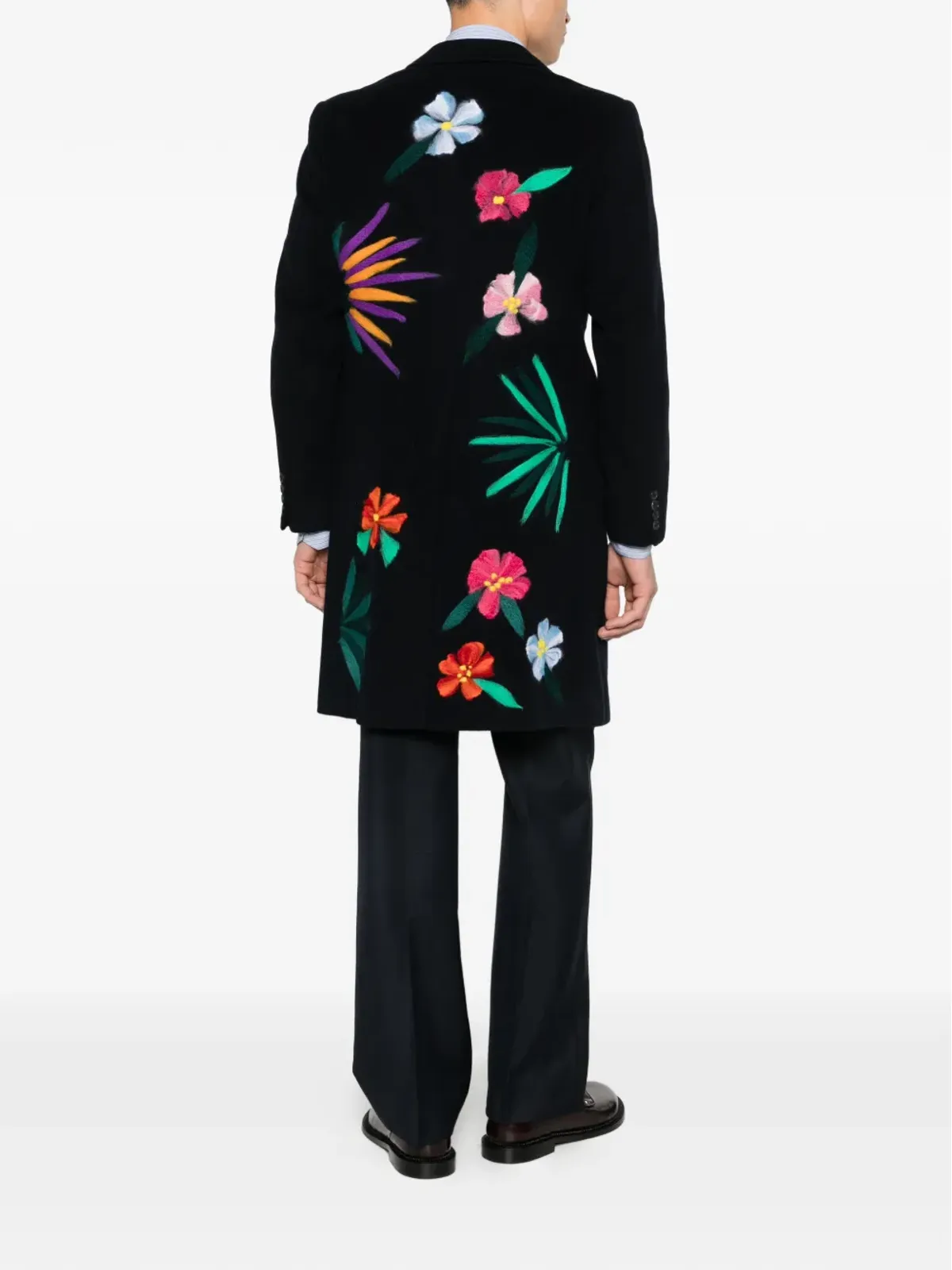 A.N.G.E.L.O. Vintage Upcycling ダブルブレスト ウールコート - ブラック - 画像2