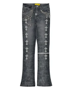 GUAPI Heavens rosary crosses vault jeans - サムネイル1