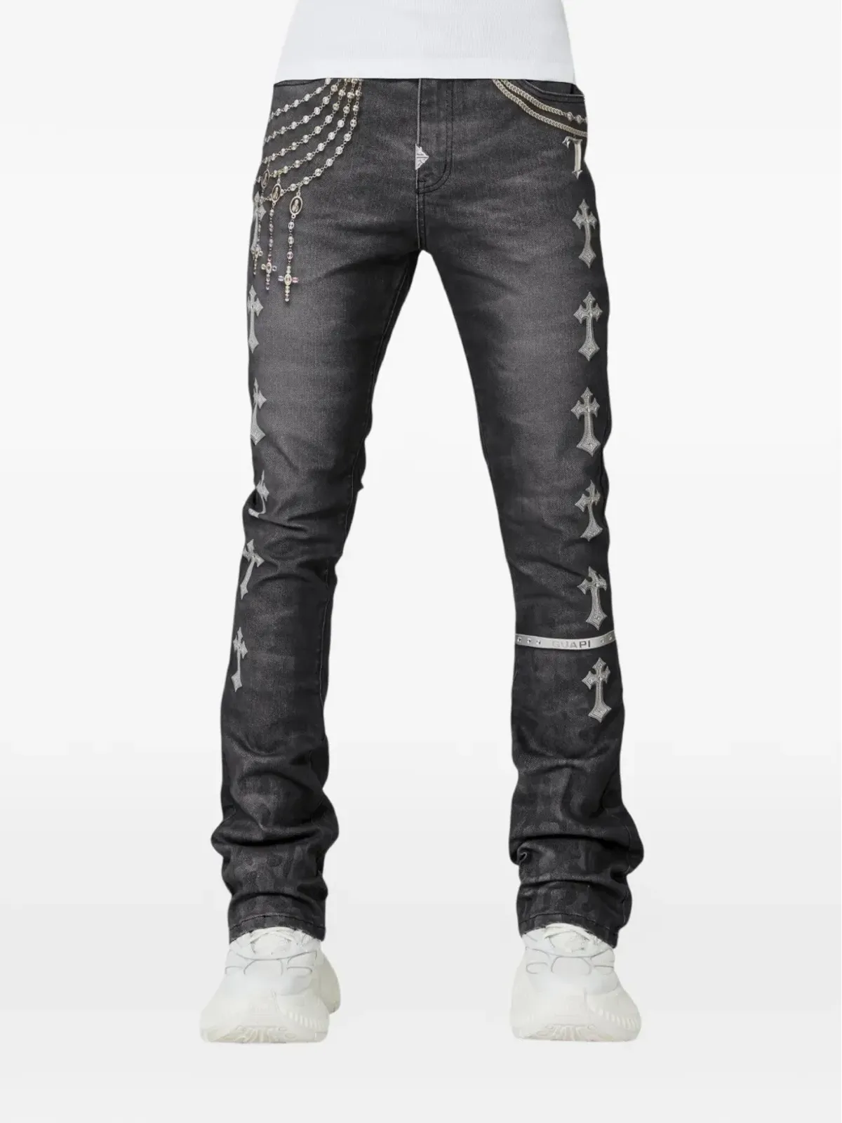 GUAPI Heavens rosary crosses vault jeans - 画像2