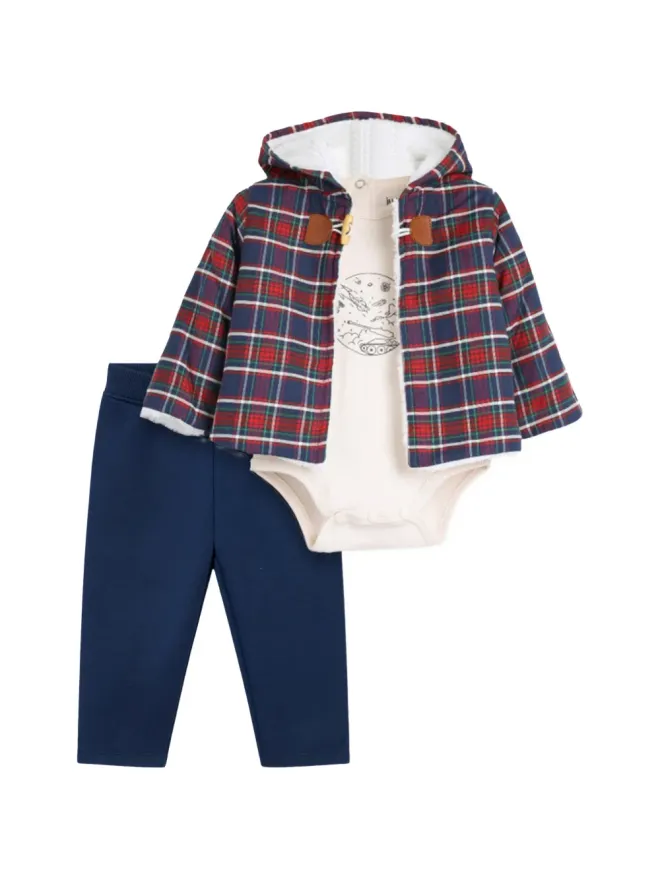 mininio mininio elastic-waist trousers set (set of three) - Blueの商品画像