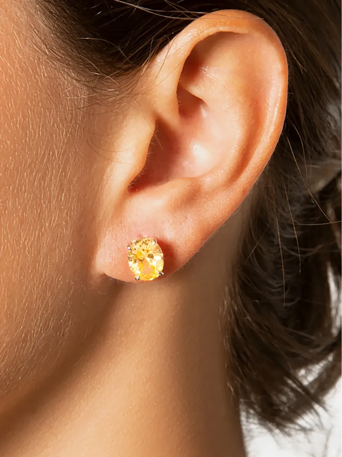 Ostras Collection シルバースタッドピアス（イエロー） - 画像2