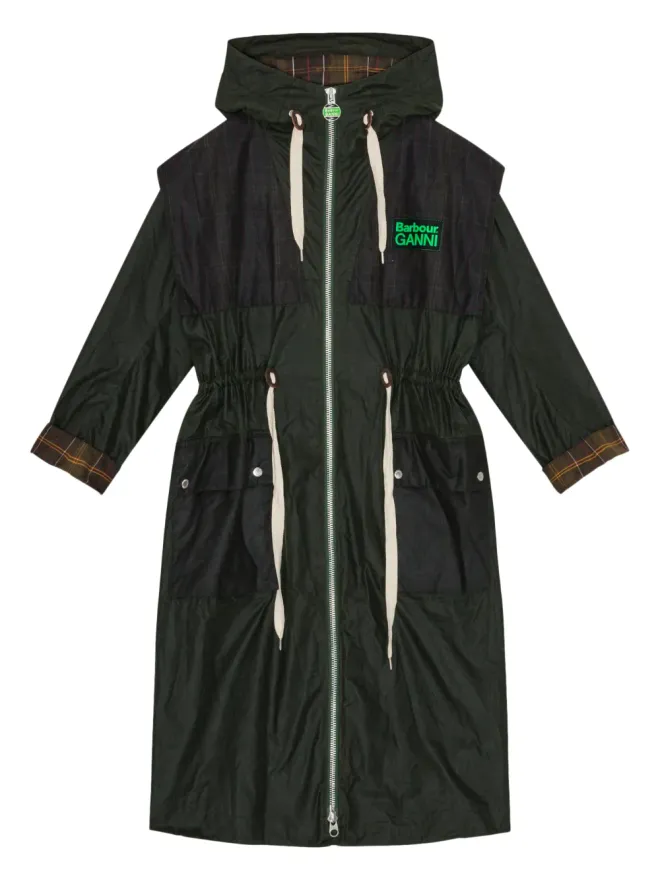 Ganni GANNI x Barbour フード付きコートの商品画像