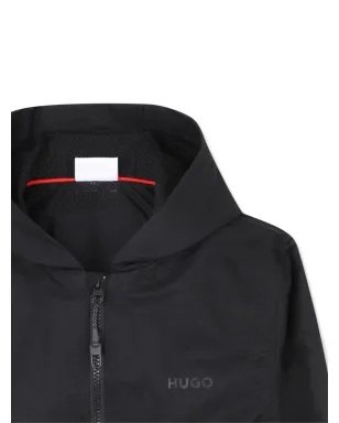 HUGO KIDS hooded zip-up coat - Black - サムネイル3