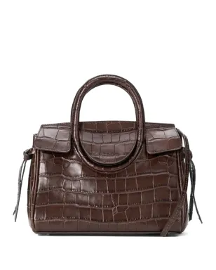 STAUD ミニ Maude Carryall ハンドル クロコエフェクト トートバッグ - ブラウン - サムネイル1