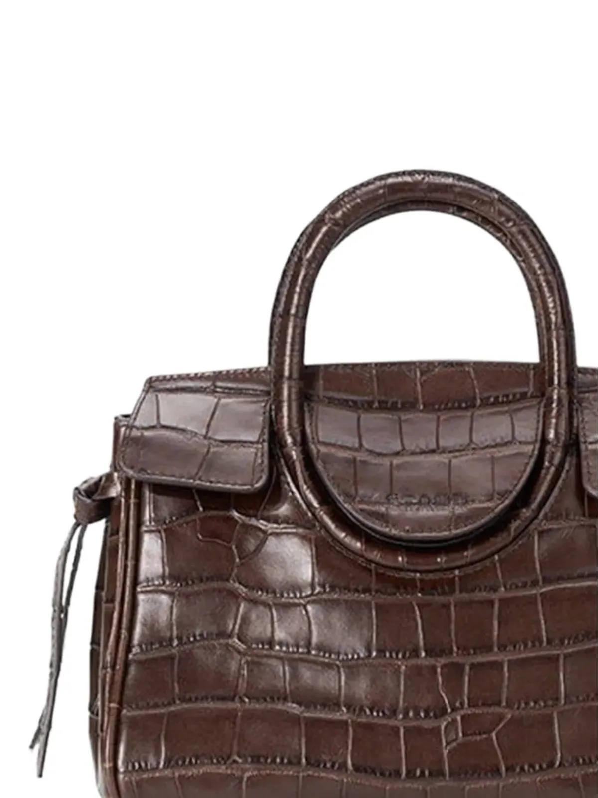 STAUD ミニ Maude Carryall ハンドル クロコエフェクト トートバッグ - ブラウン - 画像2