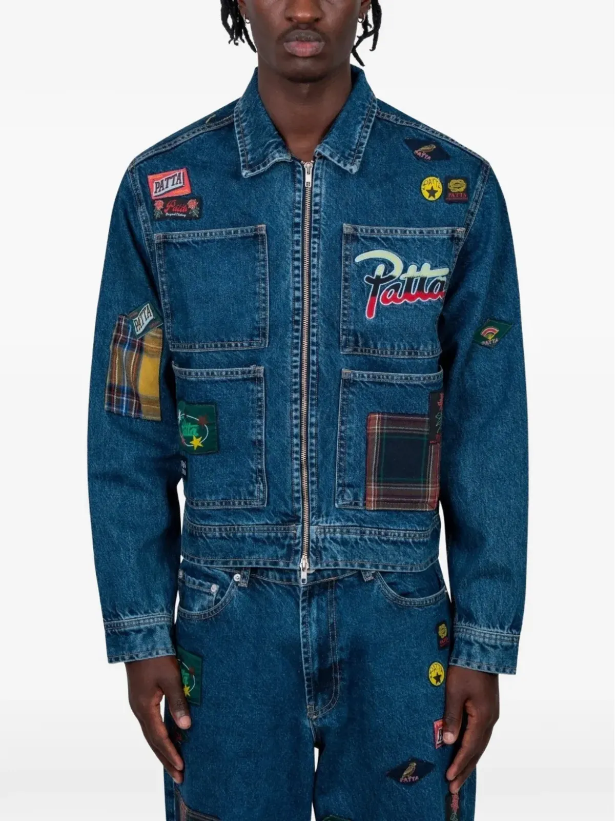 PATTA パッチワークポケットデニムジャケット - ブルー - 画像1