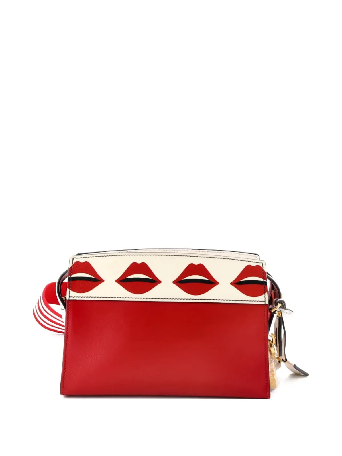 Prada ビンテージ Esplanade Printed Saffiano and City Calf 小型クロスボディバッグ - レッド - 画像2